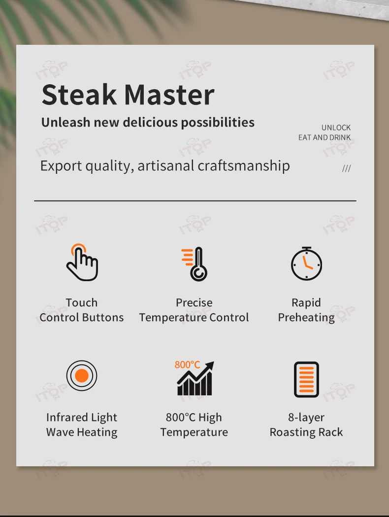 Piec do steków ITOP LKSO Grill elektryczny maszyna do steków domowa kuchenka bezdymna W pełni automatyczna grillowana maszyna do steków 1700W 100-800 ℃