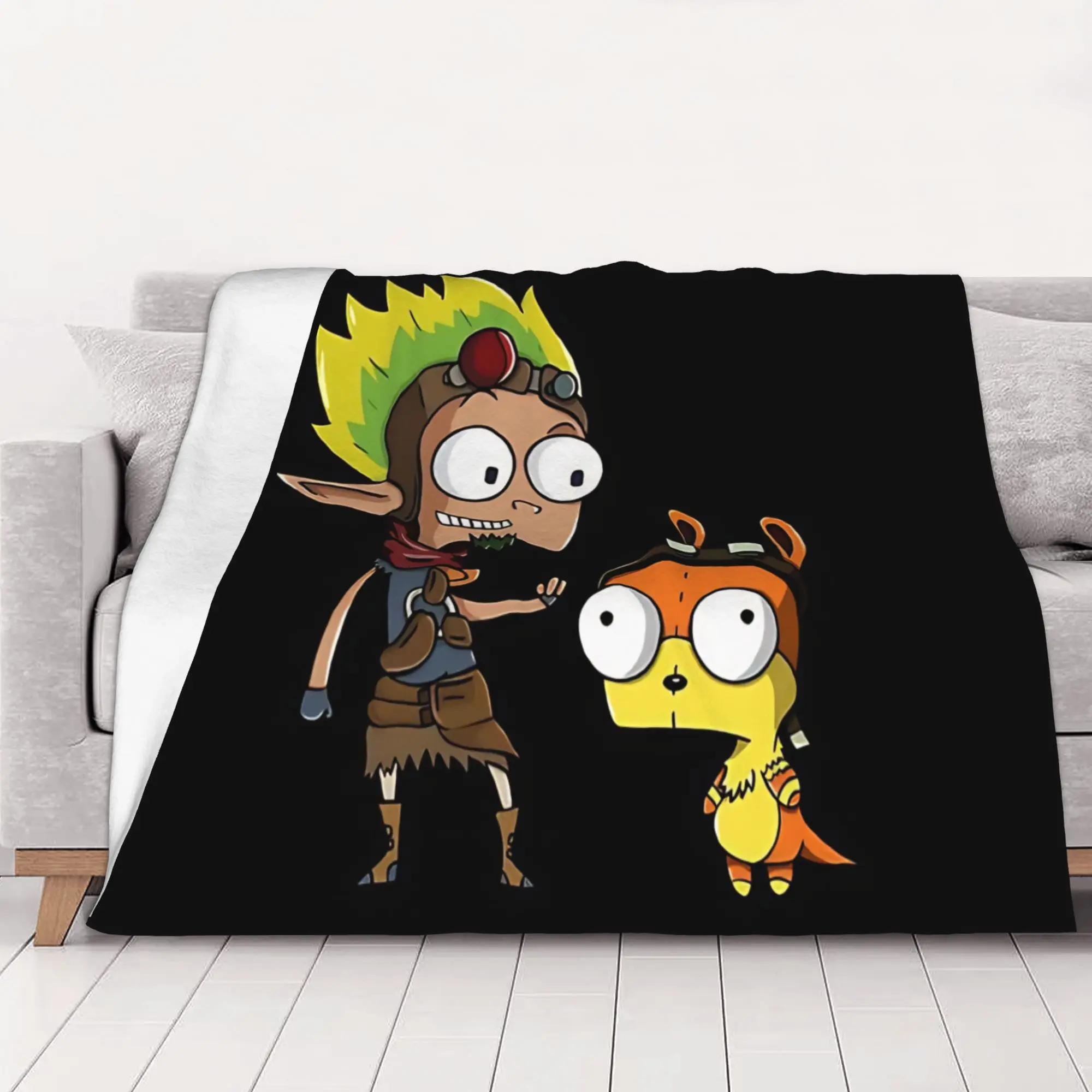 1PC Home Cutecore dark retro  Invader Zim Blanket Super Cosy Plush Home Living Room Sofa Halloween