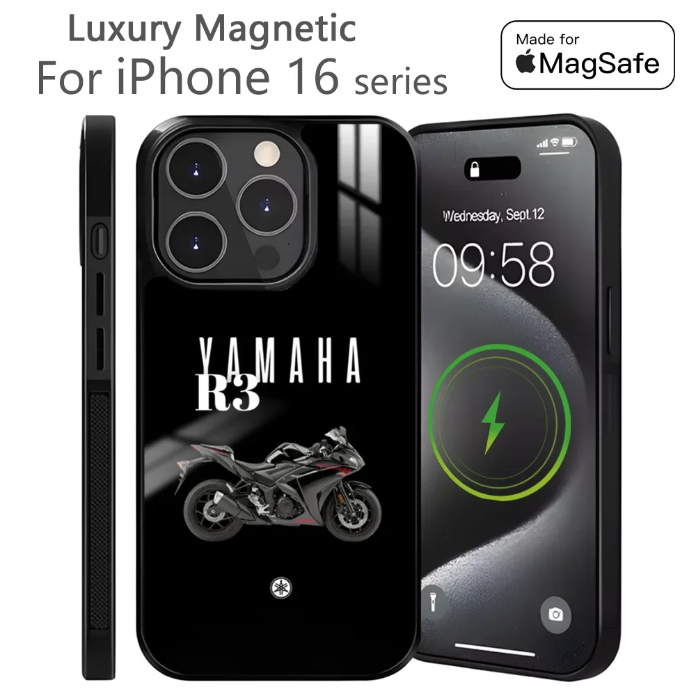 

Cool Motorcycle Y-Y-YamAhaS Phone Case For iPhone 16 15 14 13 12 11 Pro Max Plus Mini Magnetic Magsafe Wireless Charging Cover