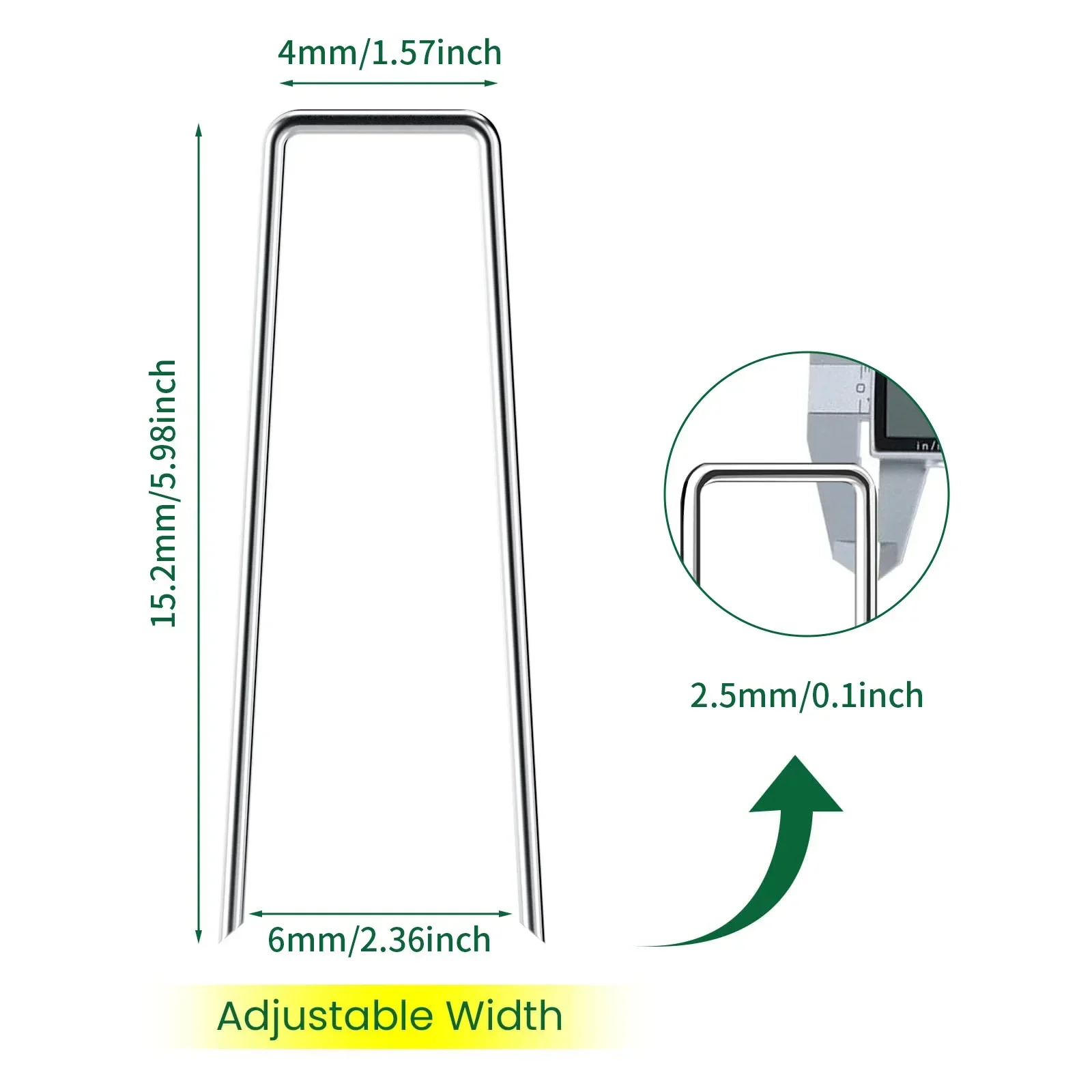 100Pcs Galvanized U Type Garden Staples Heavy Duty Fence Stake Sod Pins Landscape Stakes Spike Holding Weed Barrier Ground Cover