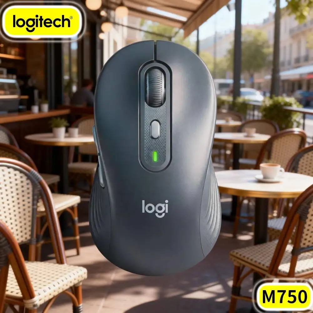 M750 Silent Logitech Multi Pair Signature Mouse Eco Recycled Build Comfort Thumb Support For Daily Desktop Notebook Work