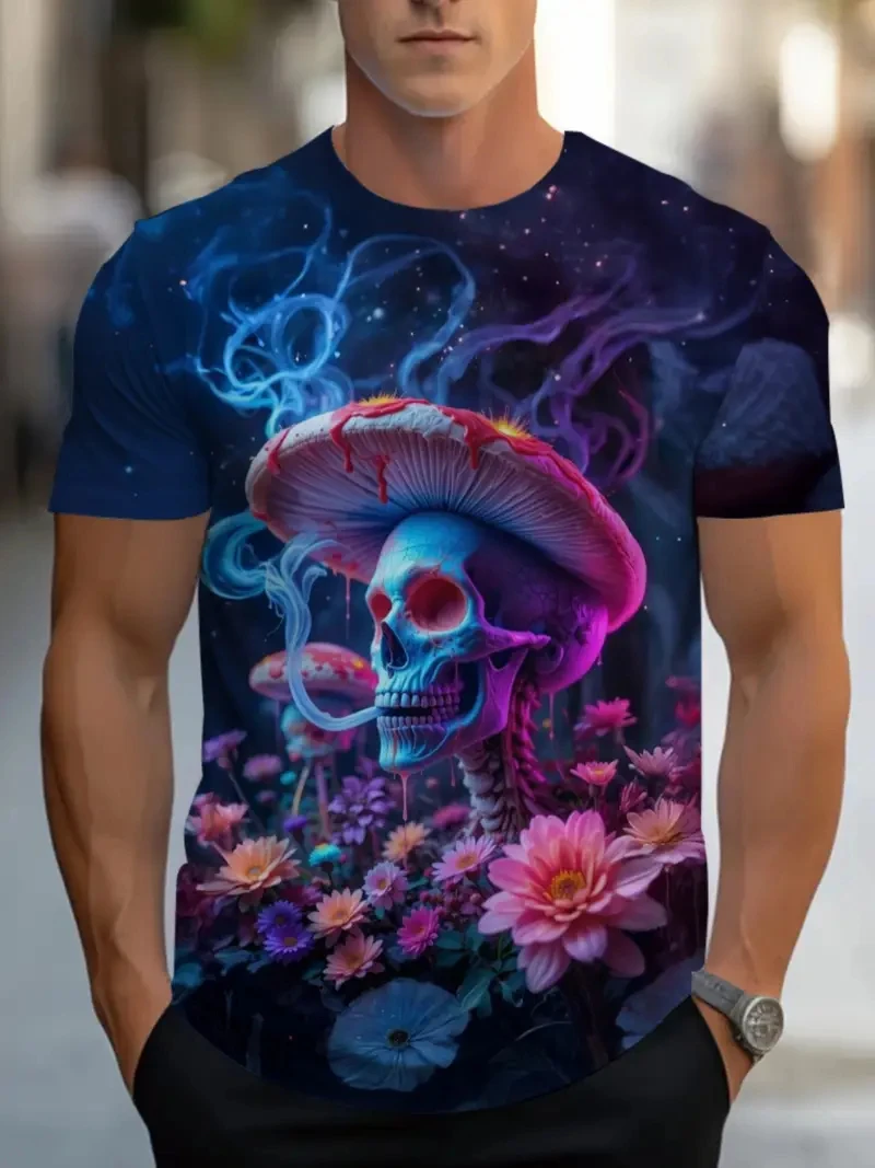 Mushroom T-Shirts Men Women Summer Casual Short Sleeve T Shirt 3D Print Streetwear Oversized Harajuku Y2k Tops Tees Kid Clothing