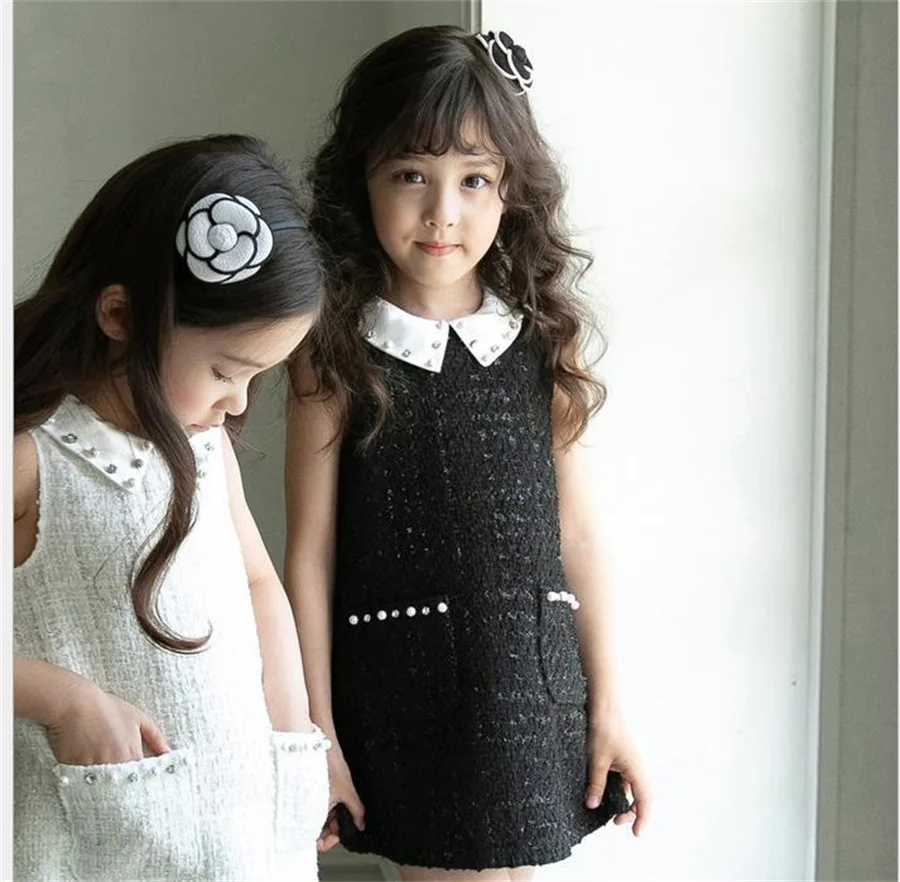 Sweet Outfits Kids Girls Clothes Sets Autumn Winter Children Beading Coat+Dress Vintage Princess 2pcs Outfits Suit 3-12 yrs