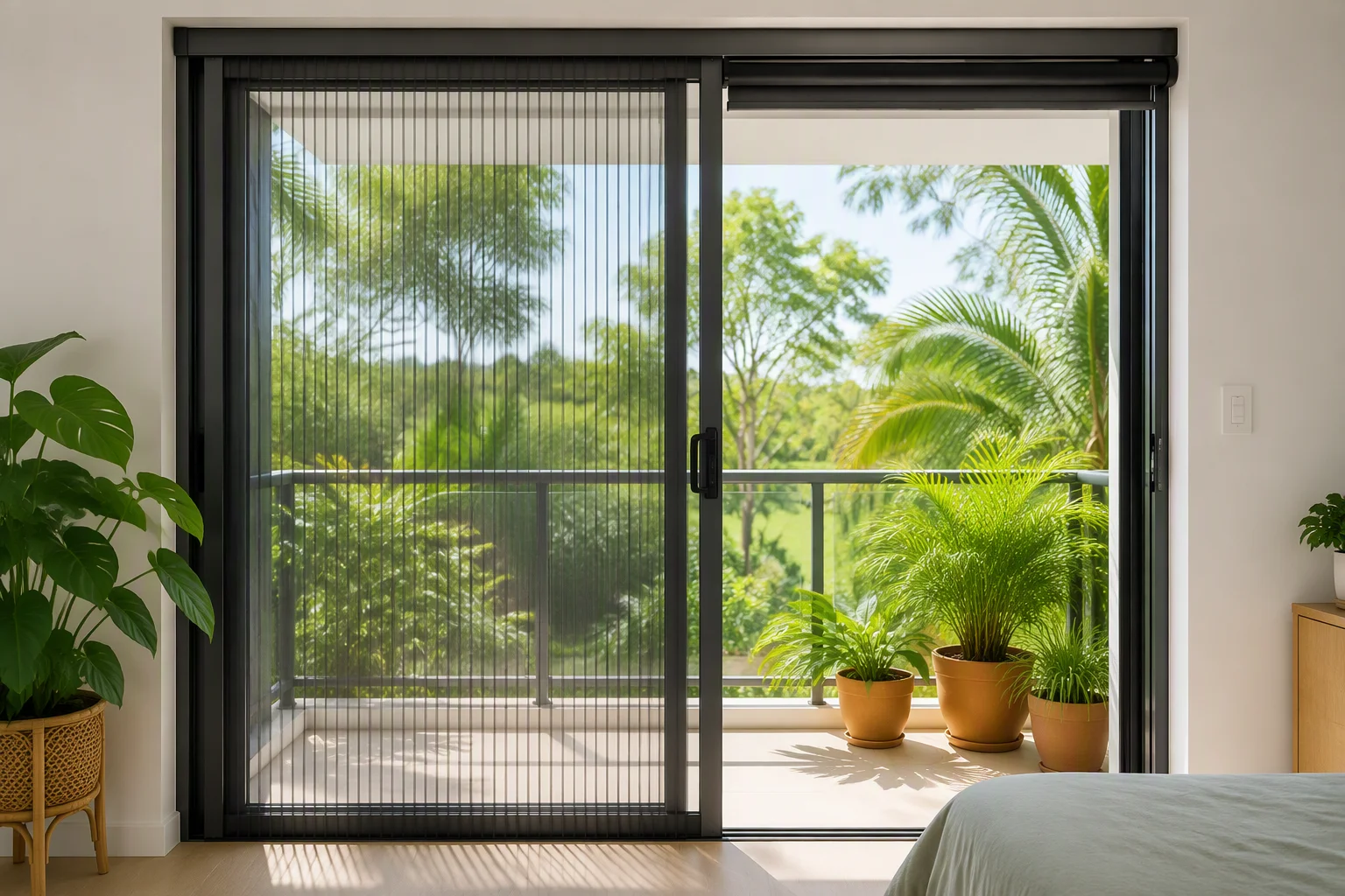 Inside and Outside Mount Sliding Honeycomb Partition Doors Vertical Cellular Shades Manual Sliding Door for Sliding Glass Doors