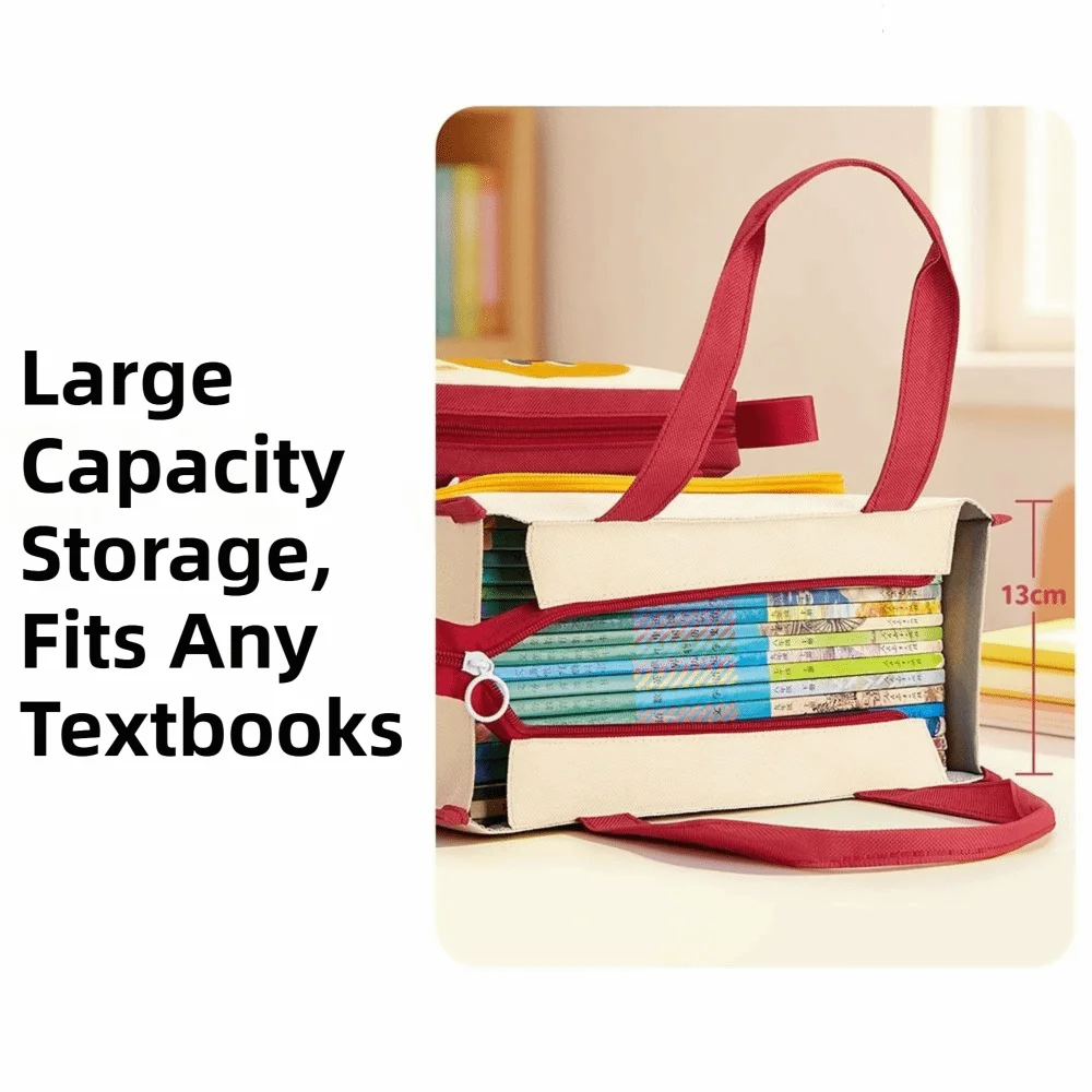 Cartoon Tote School Bag Cute Dog Detachable Pencil Bag Multi-layer File Organizer with Handle Oxford Cloth Tutorial Bag