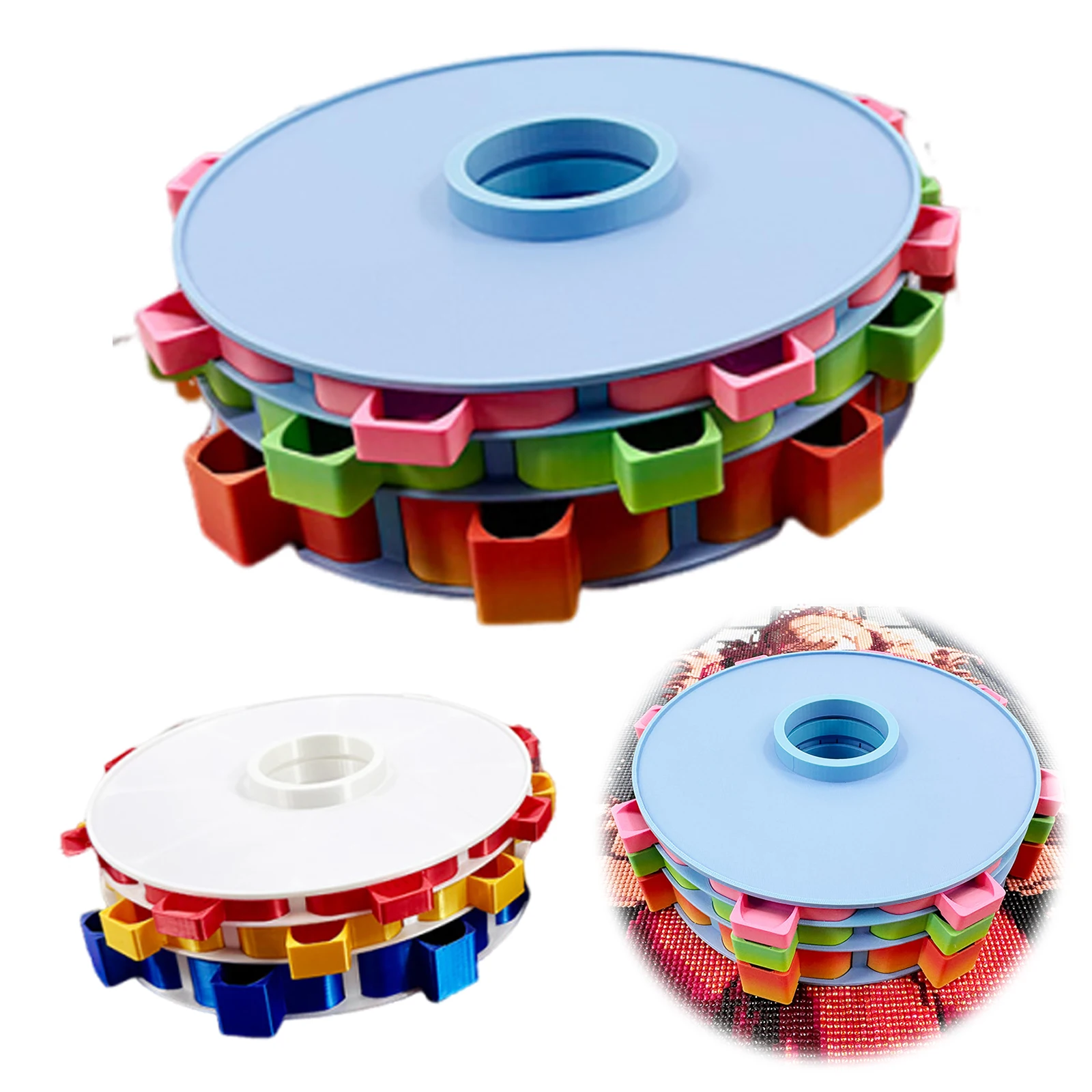 منظم صينية اللوحة الماسية الدوارة، صينية حجر الراين للطباعة ثلاثية الأبعاد لأدوات وإكسسوارات صناعة الخرز