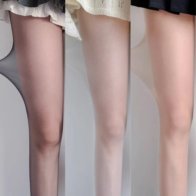 Disposable Long Socks JK Lolita Silk Stockings Women's Summer Thin Colorful Transparent Tights Solid Pantyhose  Slim Hosiery