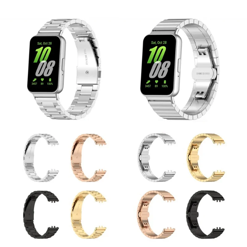 

Металлический ремешок Qy для Galaxy Fit3, браслет из нержавеющей стали, сменные аксессуары для браслета