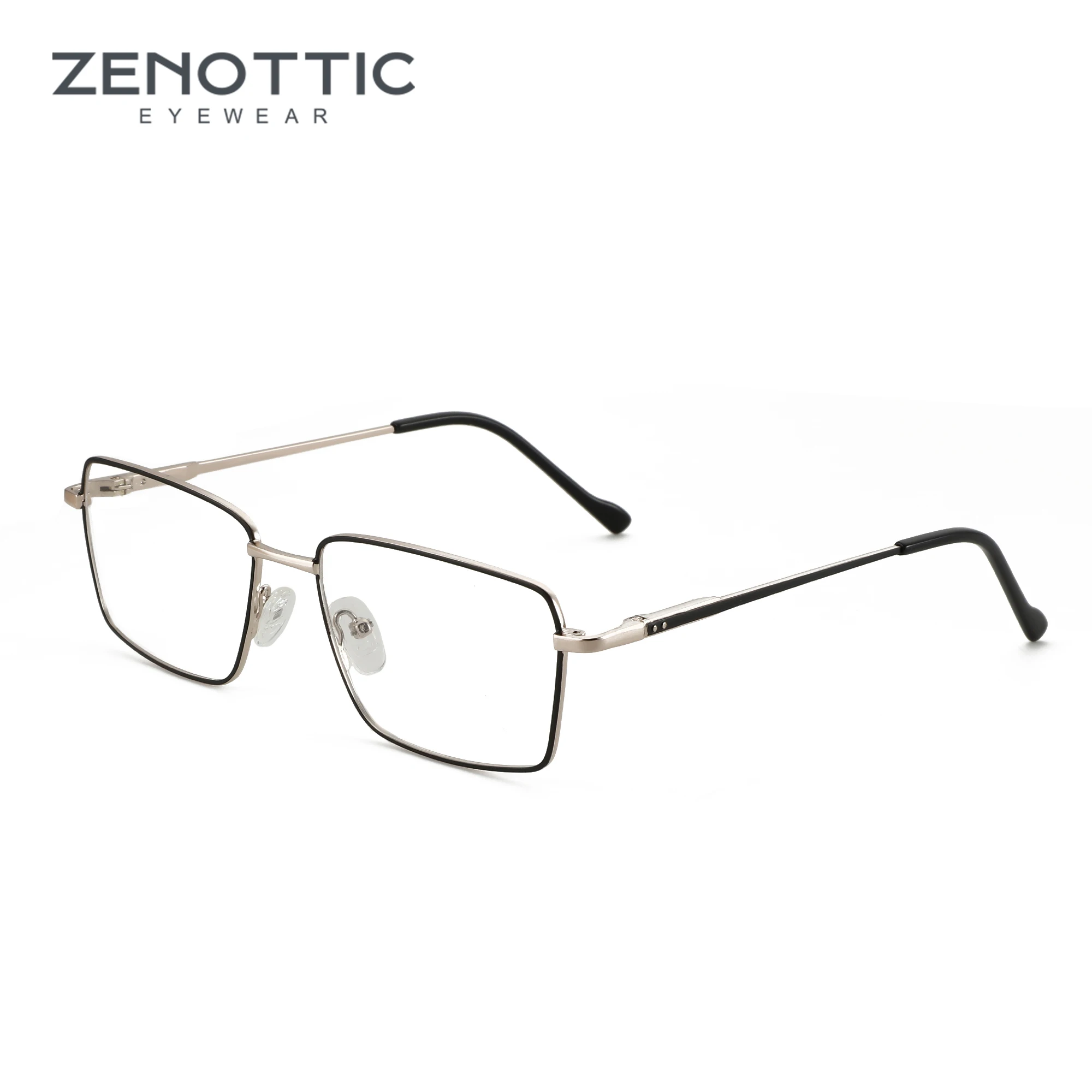 

ZENOTTIC 2024 Fashion Rectangle Optical Glasses Frame for Men Metal Eyewear Non-Prescription Trend Eyeglasses F3101