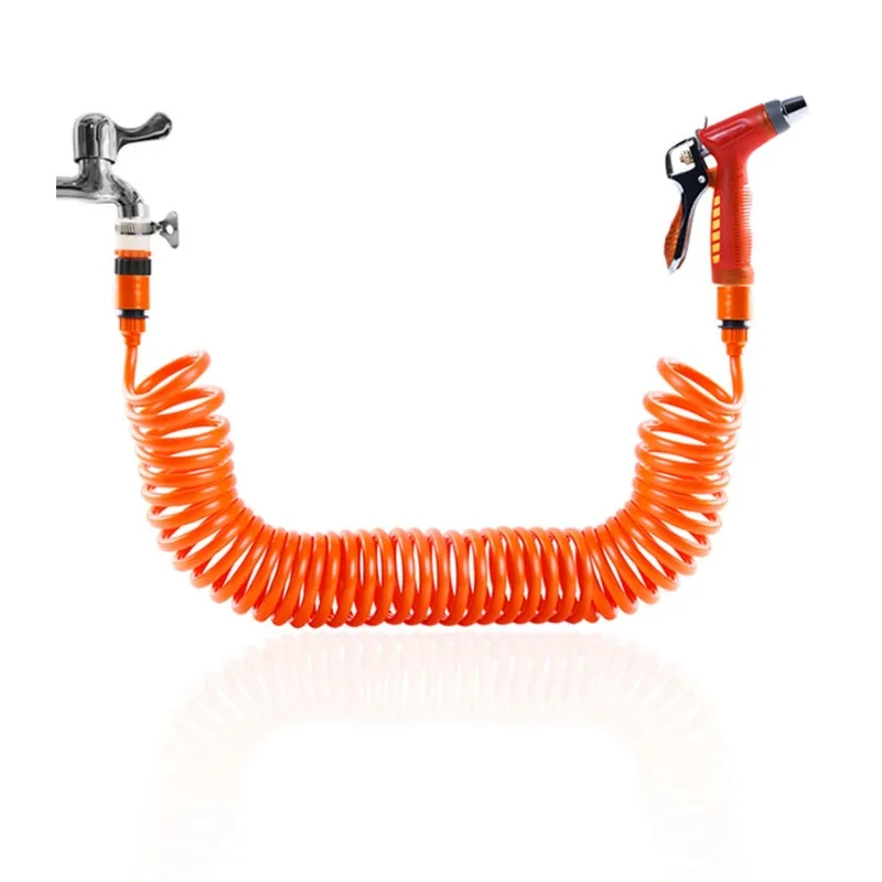 Spring tube EVA water pipe car wash water gun, garden tube 15 meters gardening watering gun, cleaning floor spray gun
