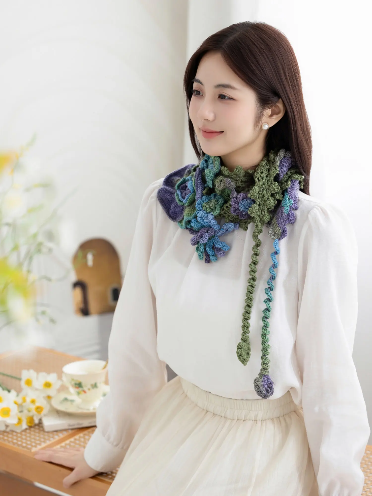Su Su's Sister's House Spinning Towel Handmade DIY Crochet Wool Ball Scarf Shawl Wool Thread Homemade Material Package