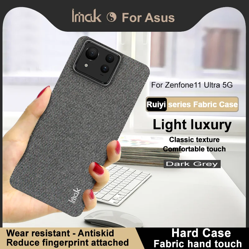 Zenfone 11 Ultra 5G 2024 IMAK Cloth Fabric Pattern Back Panel for Asus Zenfone 11 Ultra Case Hard Bumper Funda Phone Zenfone11