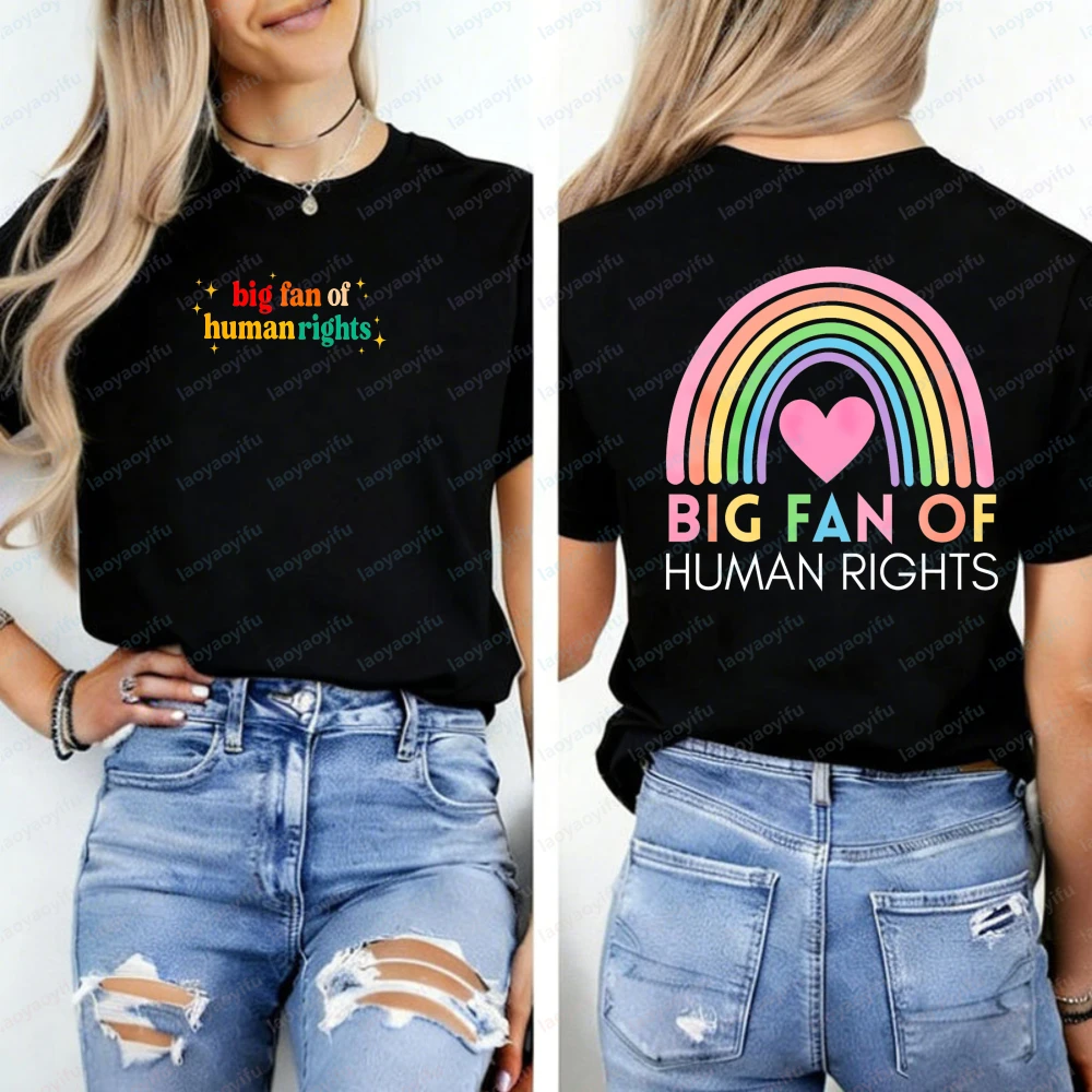 Big Fan of Human Rights Shirt Equality Sweatshirt Social Justice Gift for Activist Political Protest Shirt Women Clothing Tops