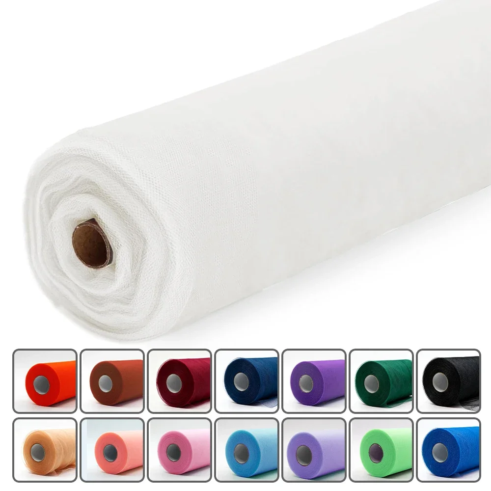 50M Sheer Tulle Roll, Soft Transparent Netting for Wedding Valentine Party DIY Decor