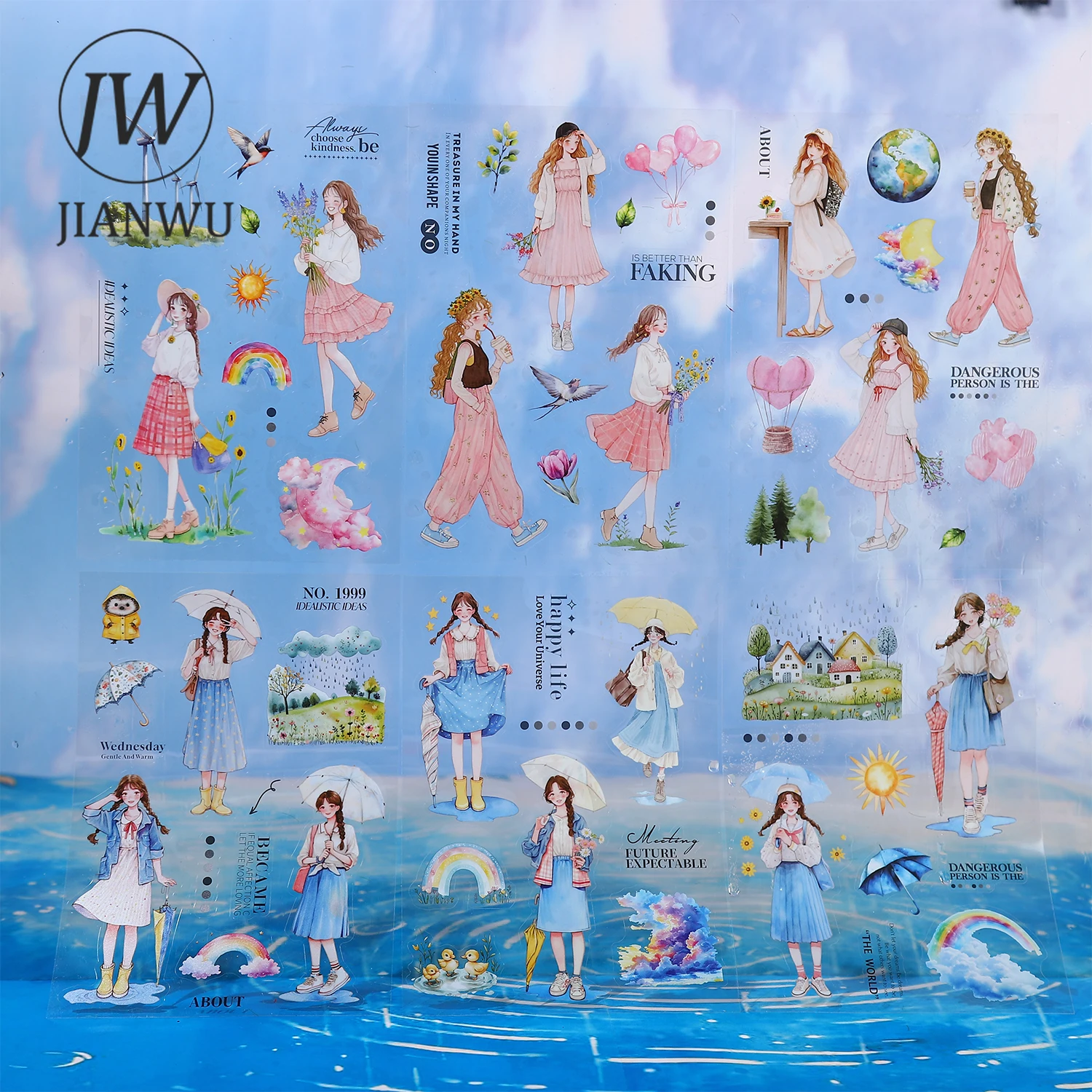 

JIANWU Weather Girl Series винтажный персонаж облако пейзажный материал коллаж наклейка книга творческий журнал канцелярские принадлежности для скрапбукинга