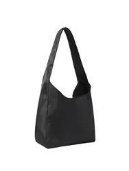 Tote bag mami bag widen shoulder strap  black simple fashion large capacity button closure inner pocket student bag