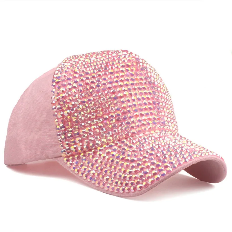 New Korean style trendy full diamond mesh cap baseball cap sunshade outdoor sun hat ins diamond stage peaked cap for women