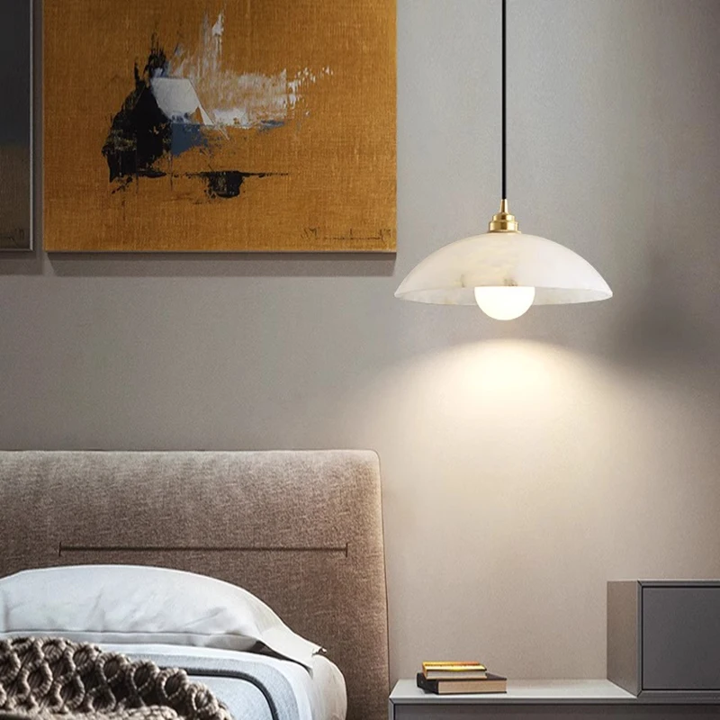 Nordic Marble LED Pendant Light E27 Modern Creative Hanging Lamp for Restaurant Cafe Living Room Indoor Hanging Lighting
