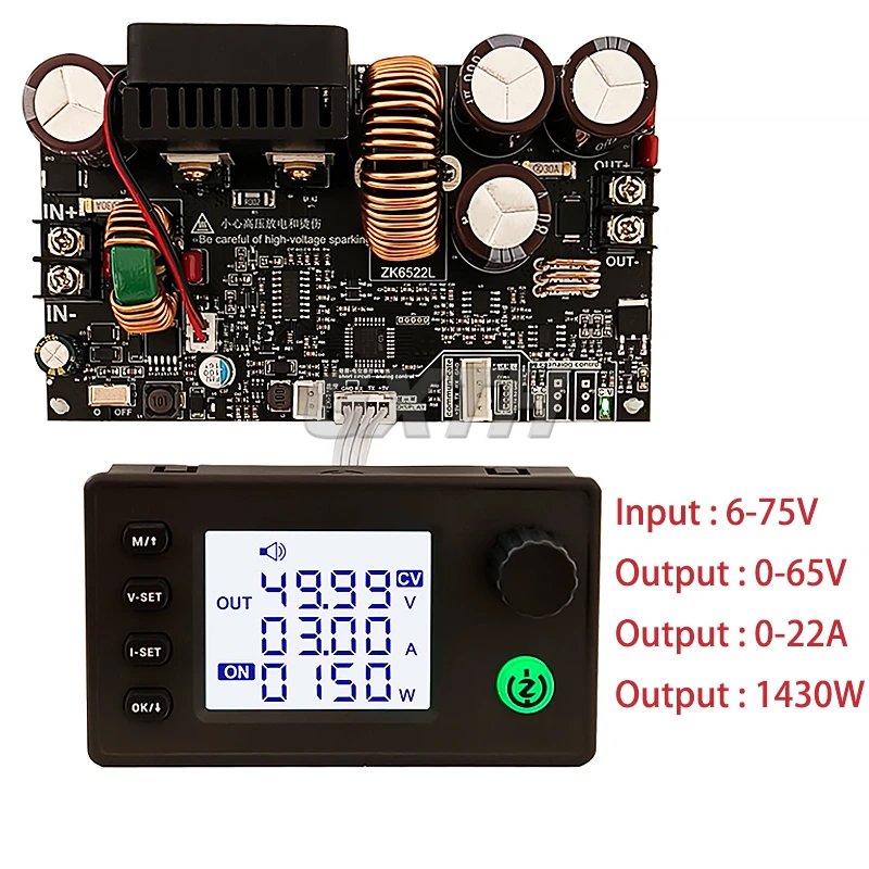 1430W 22A CNC Step-down Adjustable Regulated Power Supply 6-75V To 0-65V Constant Voltage And Constant Current Module