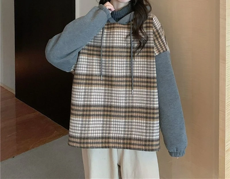 سترة شتوية منقوشة برقبة عالية لعام 2025 مكونة من قطعتين للنساء سترة علوية سميكة ومتعددة الاستخدامات مبطنة بالصوف