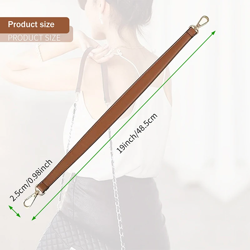 7 Colors PU Leather Bag Strap Handbags Handles For Handbag Short Bag Strap Purse Strap Golden Buckle Replacement Bag Belt Band