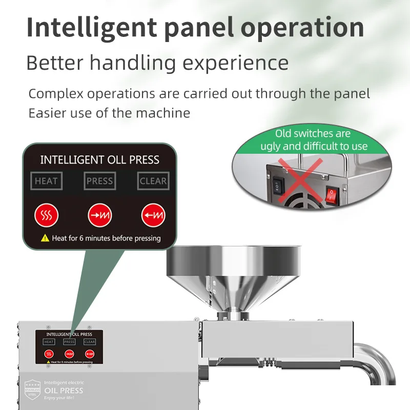 ذكي الكهربائية النفط الصحافة عصارة التلقائي المنزلية استخراج زيت الفول السوداني الساخن الباردة النفط الطازجة صنع التحكم في درجة الحرارة