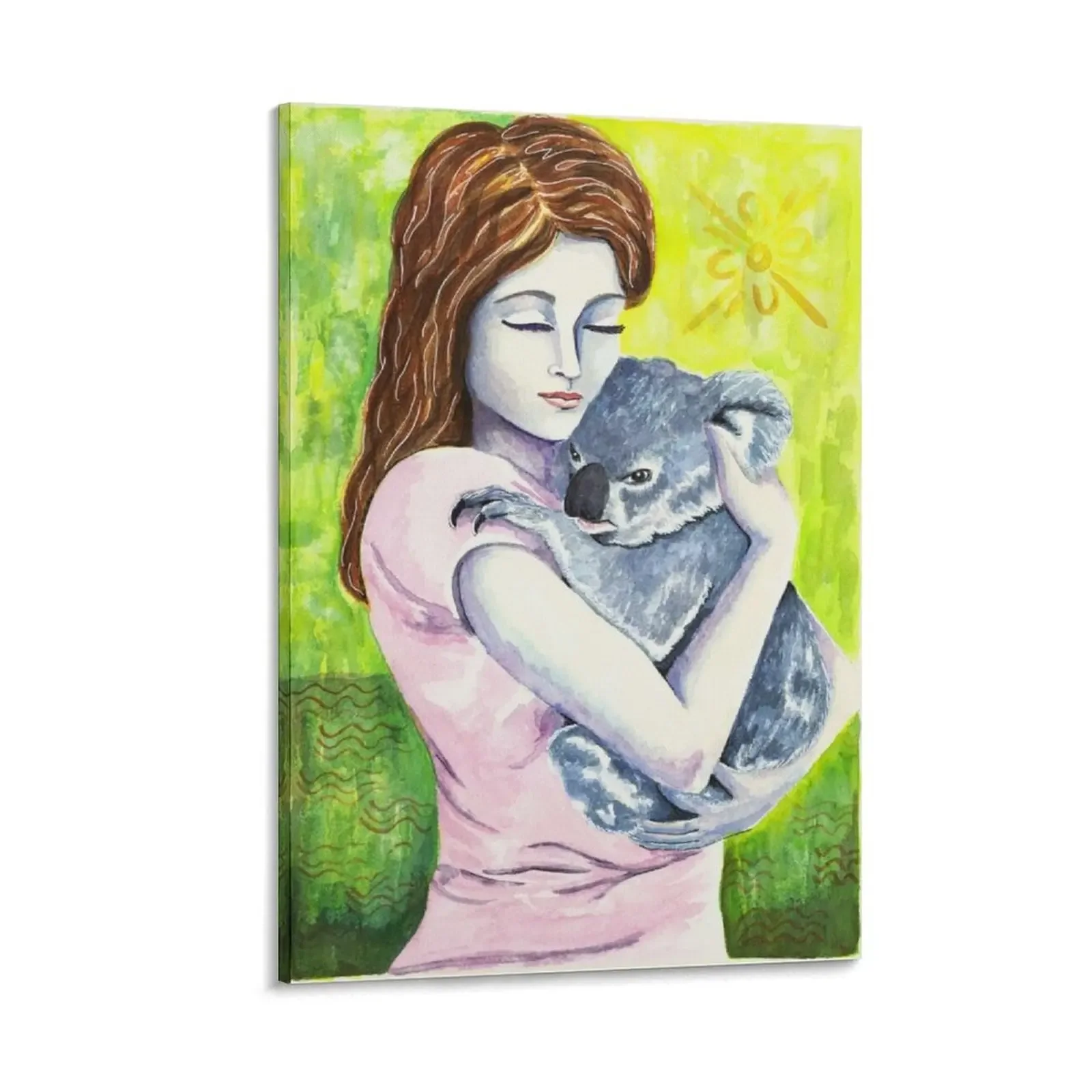 

Girl Hugging Koala Canvas Painting stickers & posters home decor interior decorative items for home