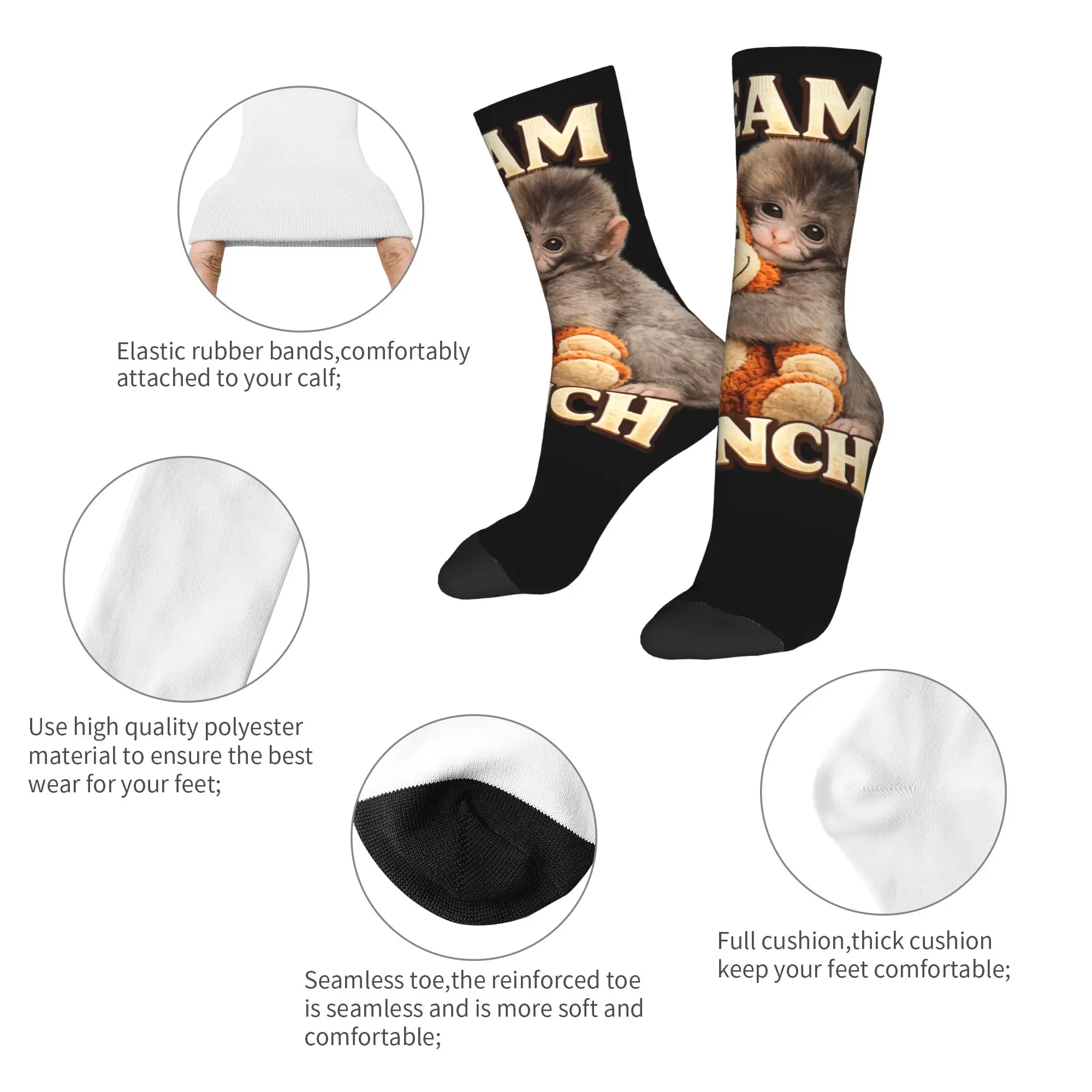 Monkey Team Punch Stockings  Design Retro Socks Autumn Anti-Slip Socks Unisex Men Outdoor Sports High Quality Socks view 6