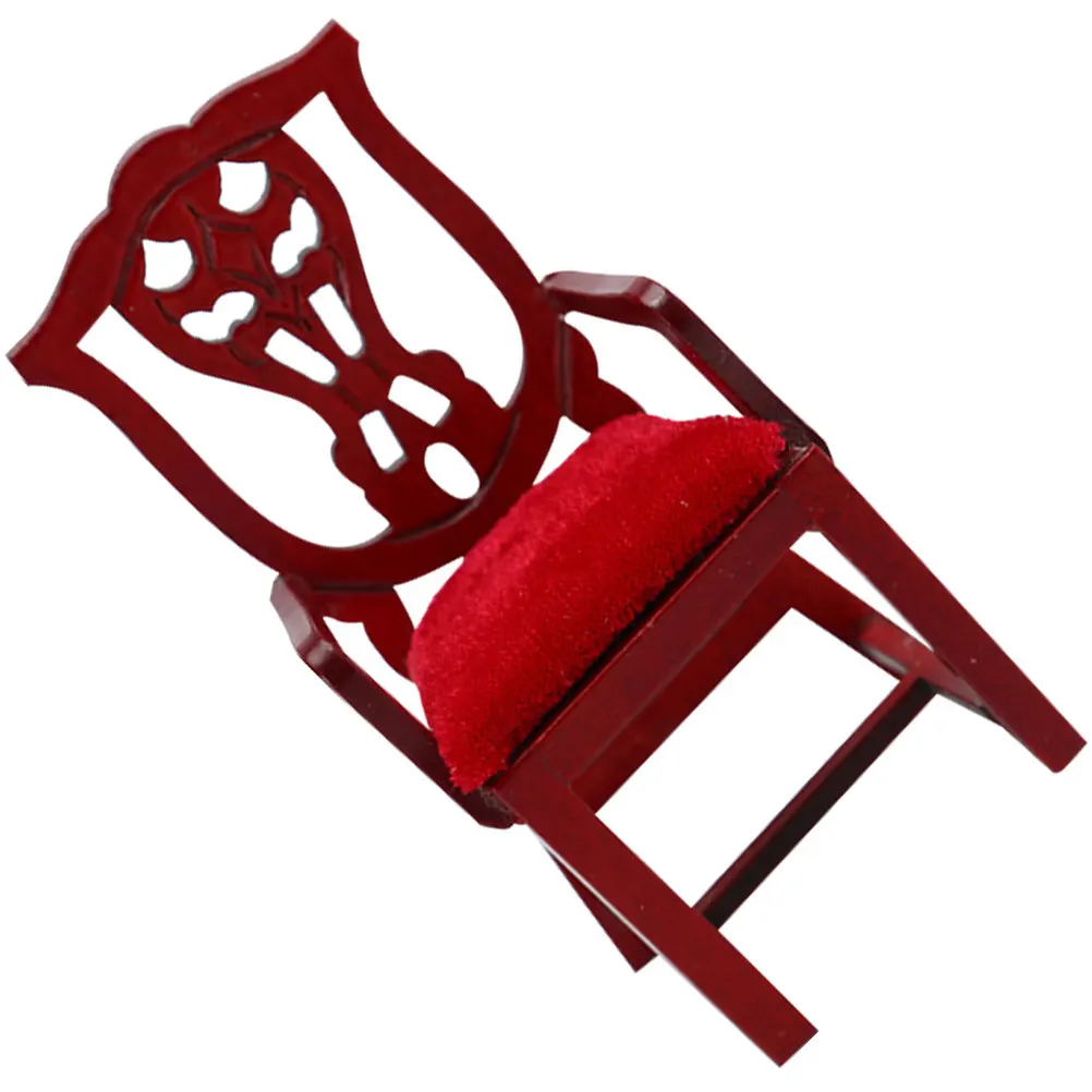 

1Pcs Mini Wooden Furniture Chair Exquisite DIY Design for Kids Mini House Decoration Small Three-Dimensional Armchair Creative