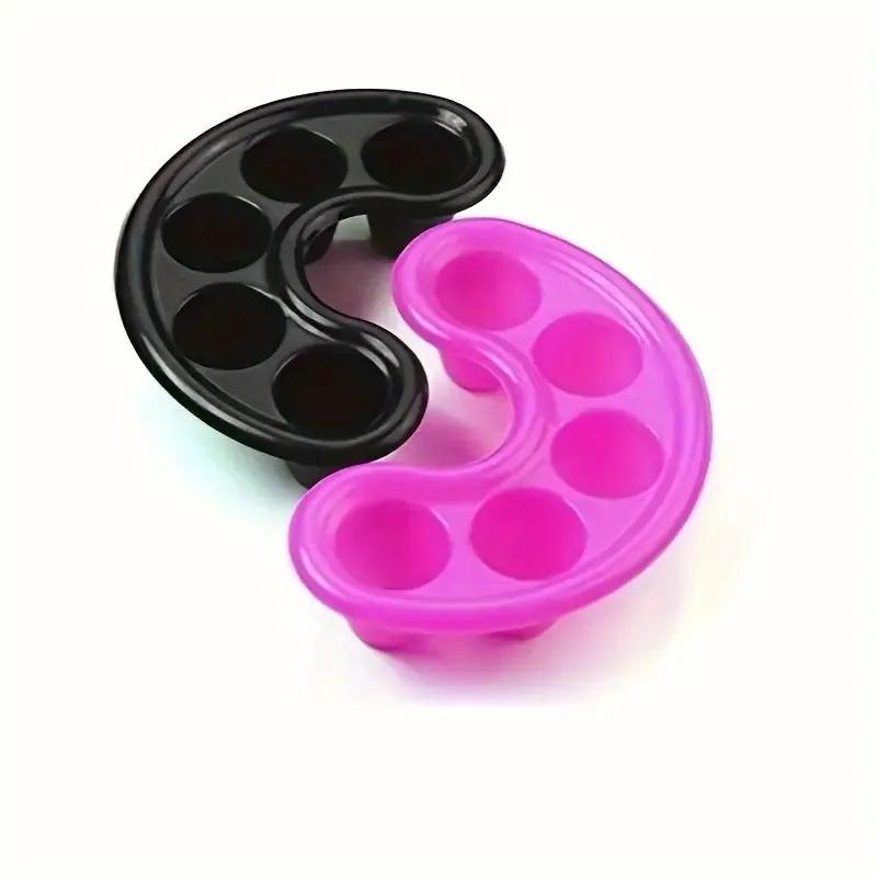 Heart-Shaped Nail Art Soak Bowl - Durable Plastic Cuticle Remover & Nail Polish Wash Tray with Multiple Compartments