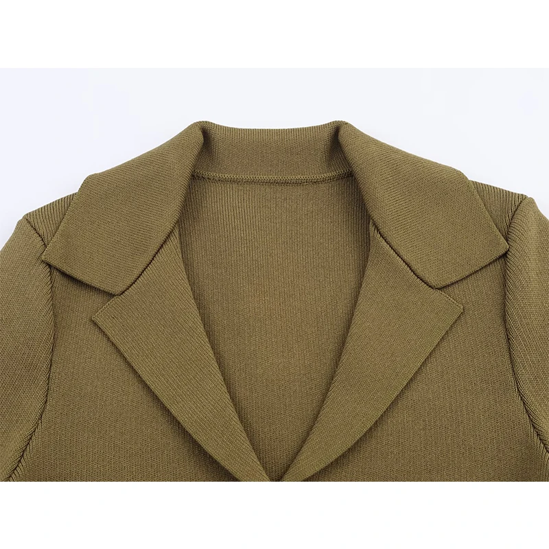 YENKYE Chic Elegant With Belt Knit Cardigan For Women Single Breasted Lapel Collar Slim Commute Outerwear Spring Autumn Outfits