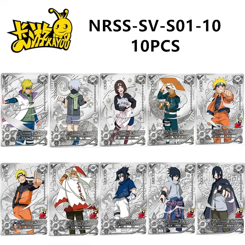 KAYOU NARUTO SV Gold Silver Cards Anime Figure Hatake Kakashi Namikaze Minato Nohara Rin Uchiha Obito Rare Card Collectible