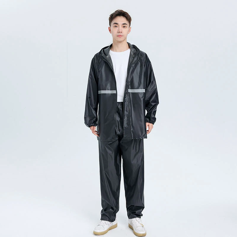 1Pcs Hooded Coat & Pant Rain Suit For Women Men Outdoor Waterproof Rain Gear With Reflective Strip Motocycle Riding Raincoat 13 S29e01a873a0640fe8510306cfccfd6ab2