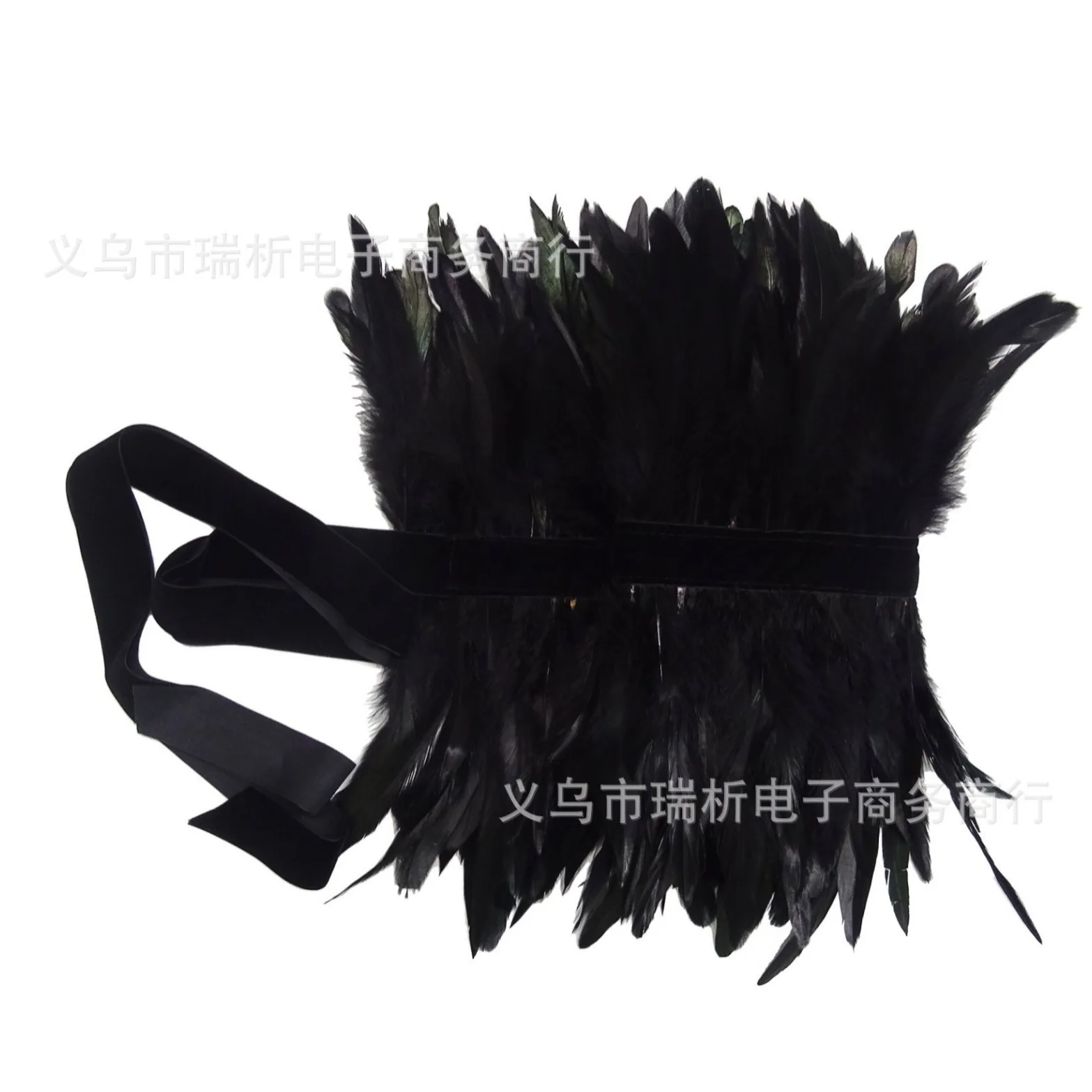 Gothic Feather Shawl Cock Feather Shawl False Collar Feather Bucket Cloak Accessories Accessories 24W002