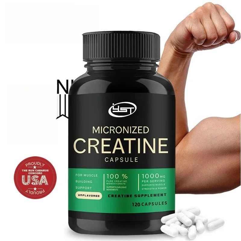 Creatine Monohydrate Capsules - Strength, Muscle, Performance Supplement for Men and Women, Non-GMO and Gluten-Free