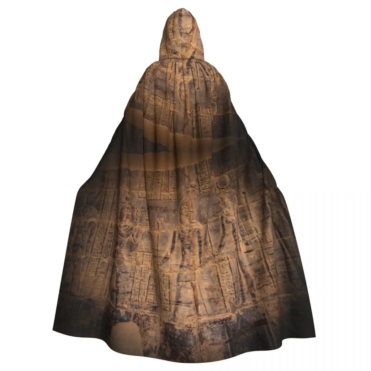 

Ancient Egyptian Hieroglyphic Cloak with Stone Carving Design for Historical Cosplay Unisex Adult Cloak with Hood Long