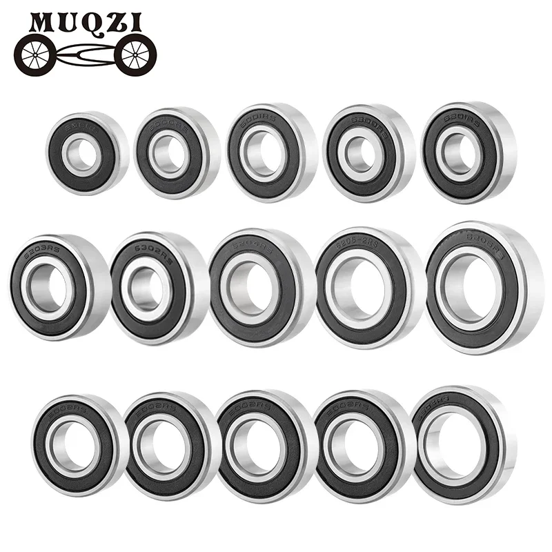 MUQZI 4 Uds rodamiento de cubo 608RS 6000RS 6001RS 6002RS 6003RS 6200RS 6201RS 6202RS 6203RS 6300RS piezas de reparación de buje trasero delantero de bicicleta