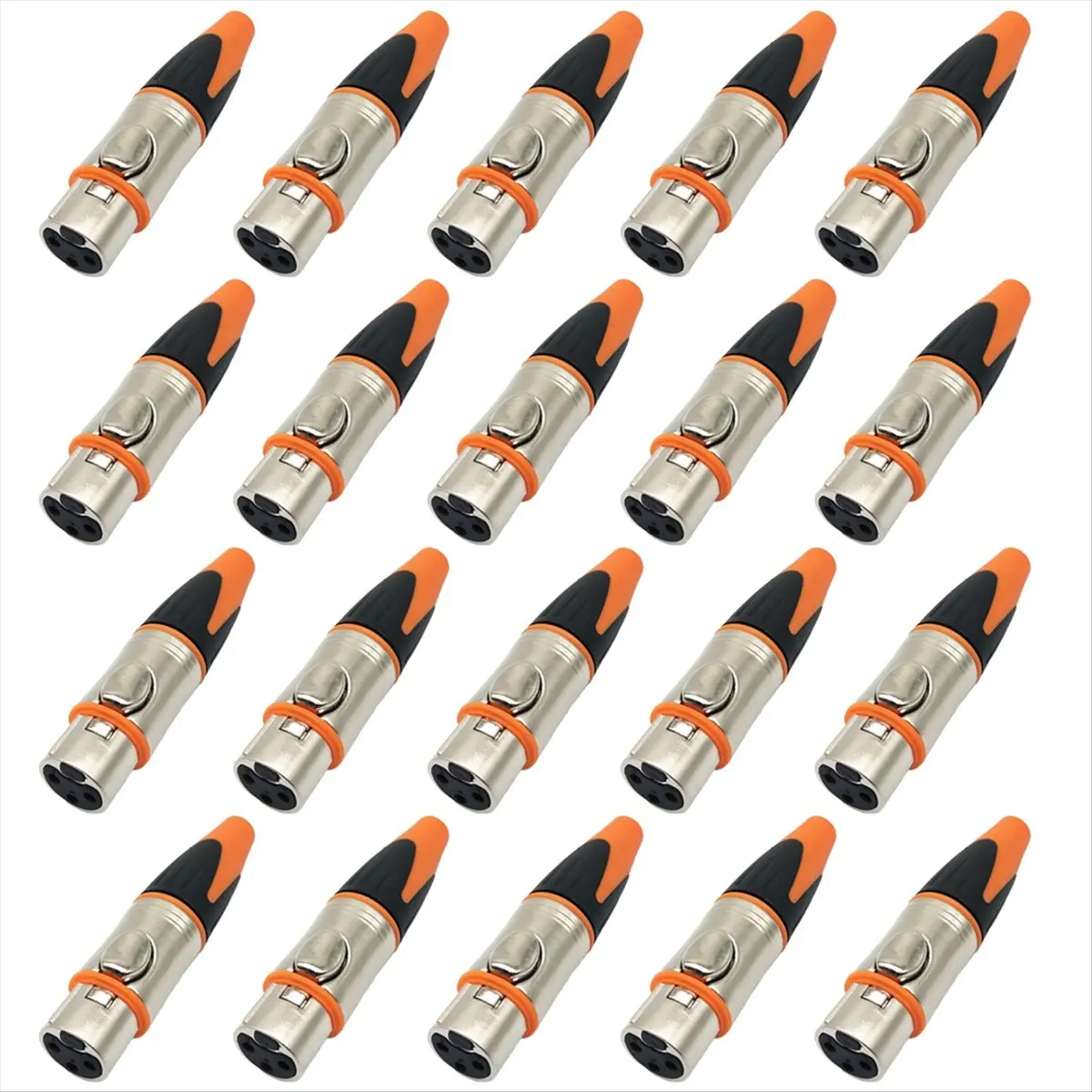 《Factory Direct》3Pin Waterproof Metal XLR Plug XLR Adapter Female/Male Microphone Connector Plug Straight Balanced Socket 20PCS