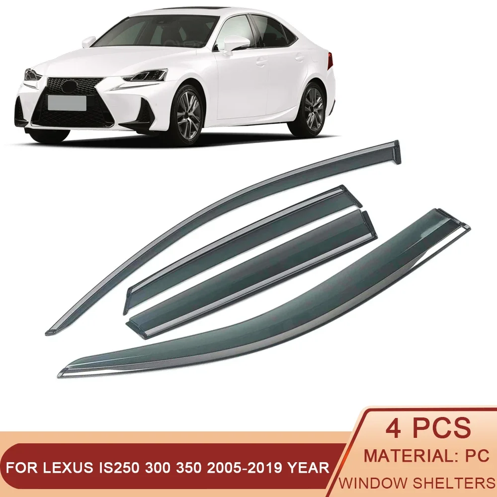 

For LEXUS IS IS200 IS250 IS300 350 XE30 2005-2019 Car Window Sun Rain Shade Visor Shield Shelter Protector Cover Frame Sticker