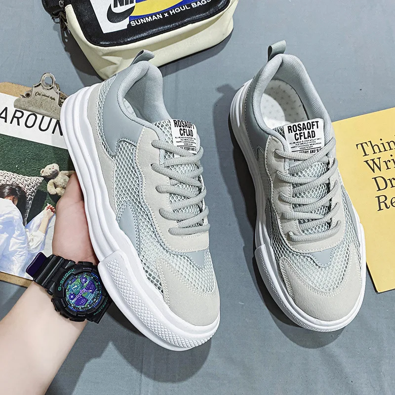 

Men's platform chunky fashion sports shoes net leisure running tennis exercise sports work fashion sports walking shoes