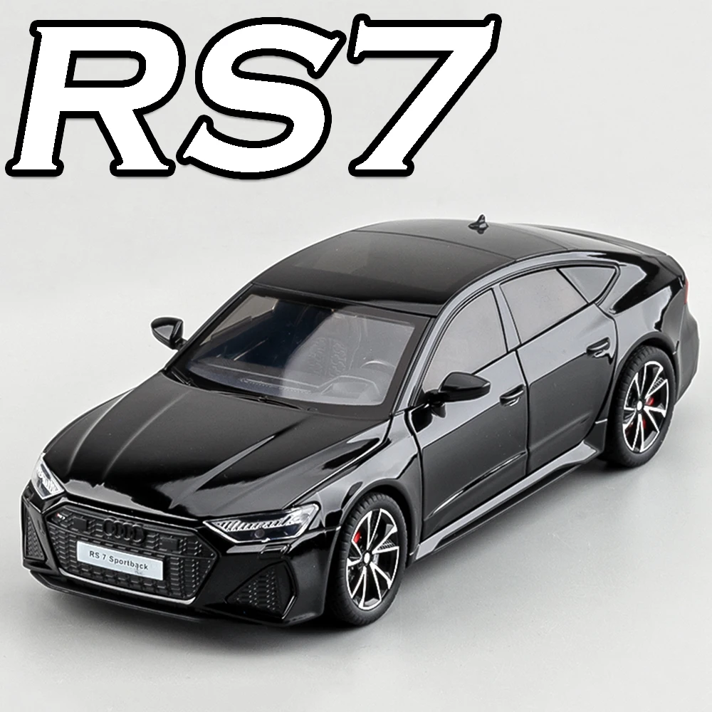 1:24 escala modelo de brinquedo rs7 sportback carros liga diecast a6l veículos em miniatura som luz portas abertas puxar para trás modelos ornamento