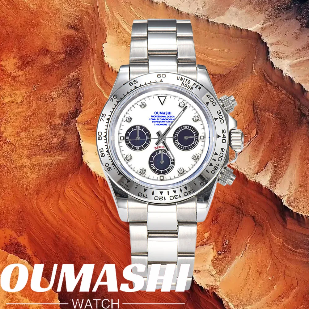 Orologi di lusso VK63 Vetro zaffiro Acciaio inossidabile 316L impermeabile per orologi personalizzati da uomo VK63 con movimento sportivo VK63