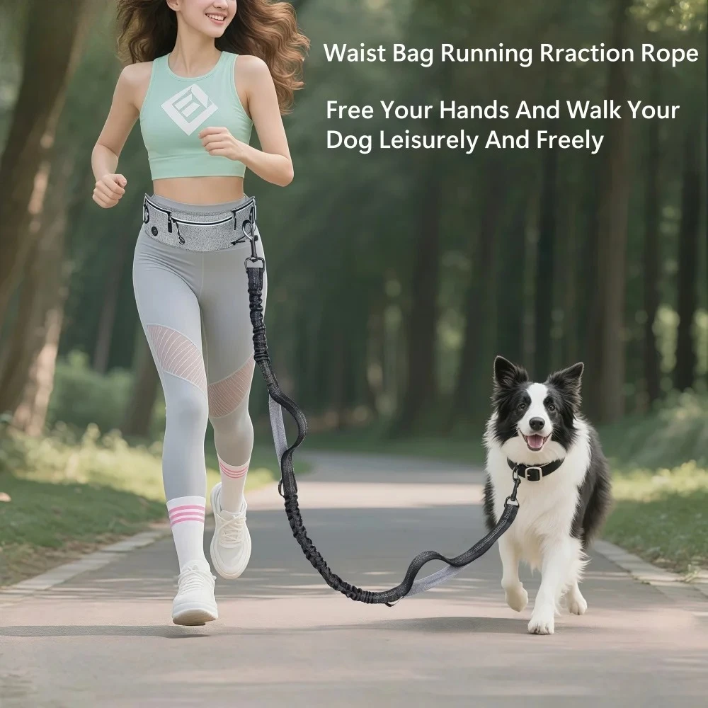 

Многофункциональная выдвижная спортивная поясная сумка-поводок для собак из нейлона со светоотражающими элементами, взрывобезопасный, для бега