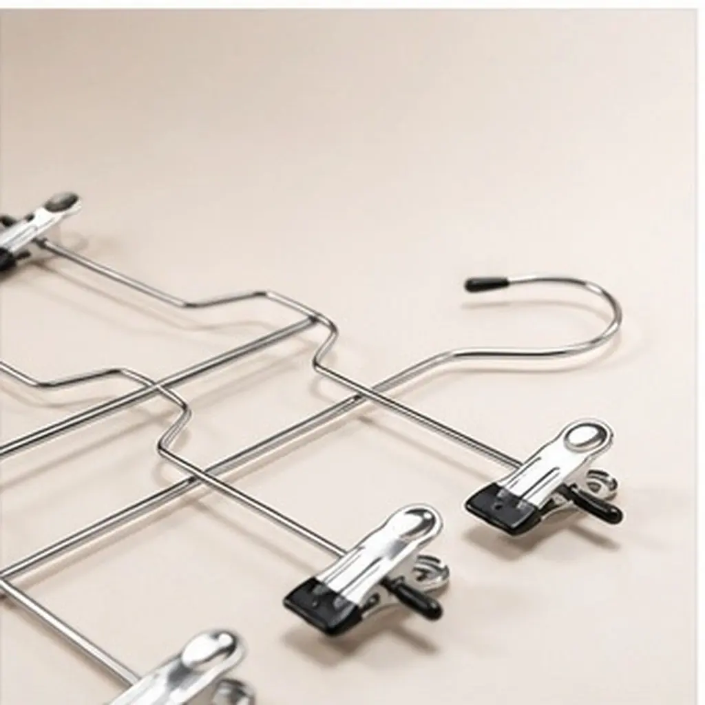 Heavy Duty Metal Multi Layer Hanger with Rubber for Pants Skirts Socks Underwear Wrinkle Free Closet Organizer Space