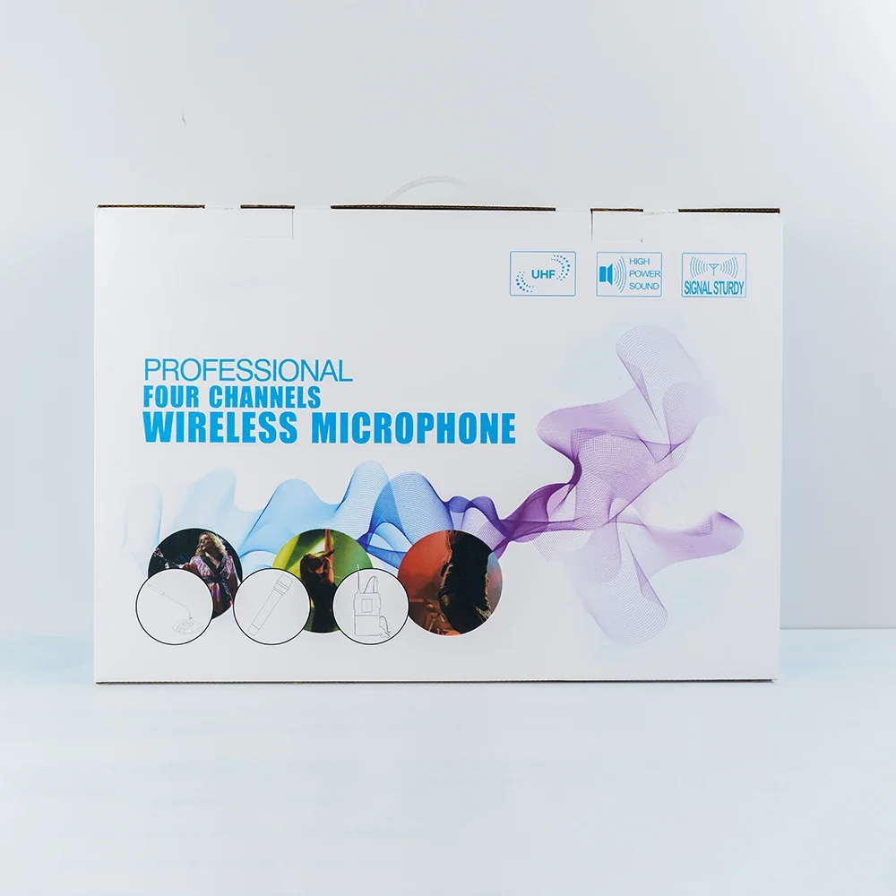 K408 Professional UHF 4 Channel Headset Portable Wireless Microphone Mic System