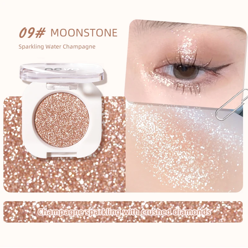 Diamond Silver Eyeshadow Lasting Waterproof Monochrome Shiny Eye Makeup Palette Shimmer Matte Grey Pink Brown Eye Shadow Cosmeti