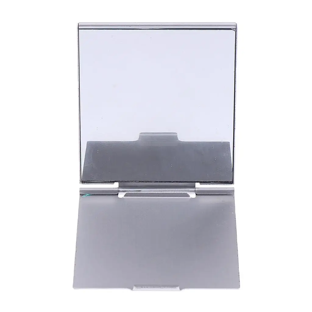 

Мини-двустороннее карманное зеркало, металлическое складное компактное косметическое зеркало для макияжа, тонкое дорожное незаменимое для кошелька