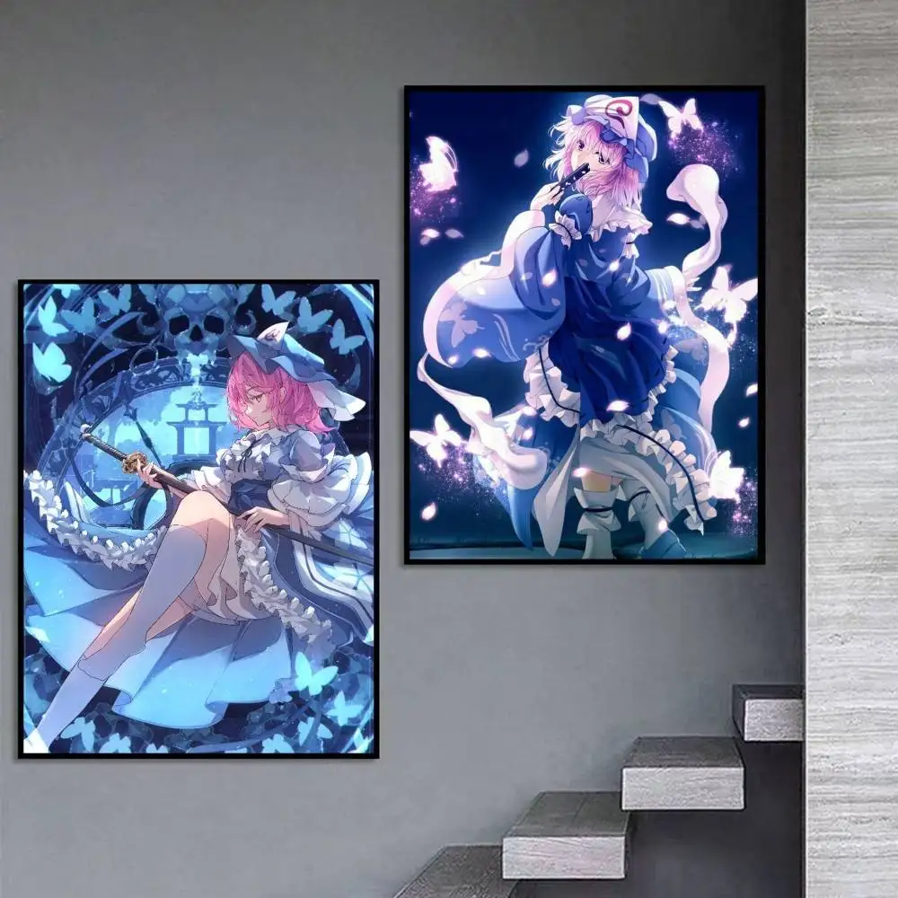 Ghost Princess Y-Youmu K-Konpaku Poster Self-adhesive Art Waterproof Paper Sticker Coffee House Bar