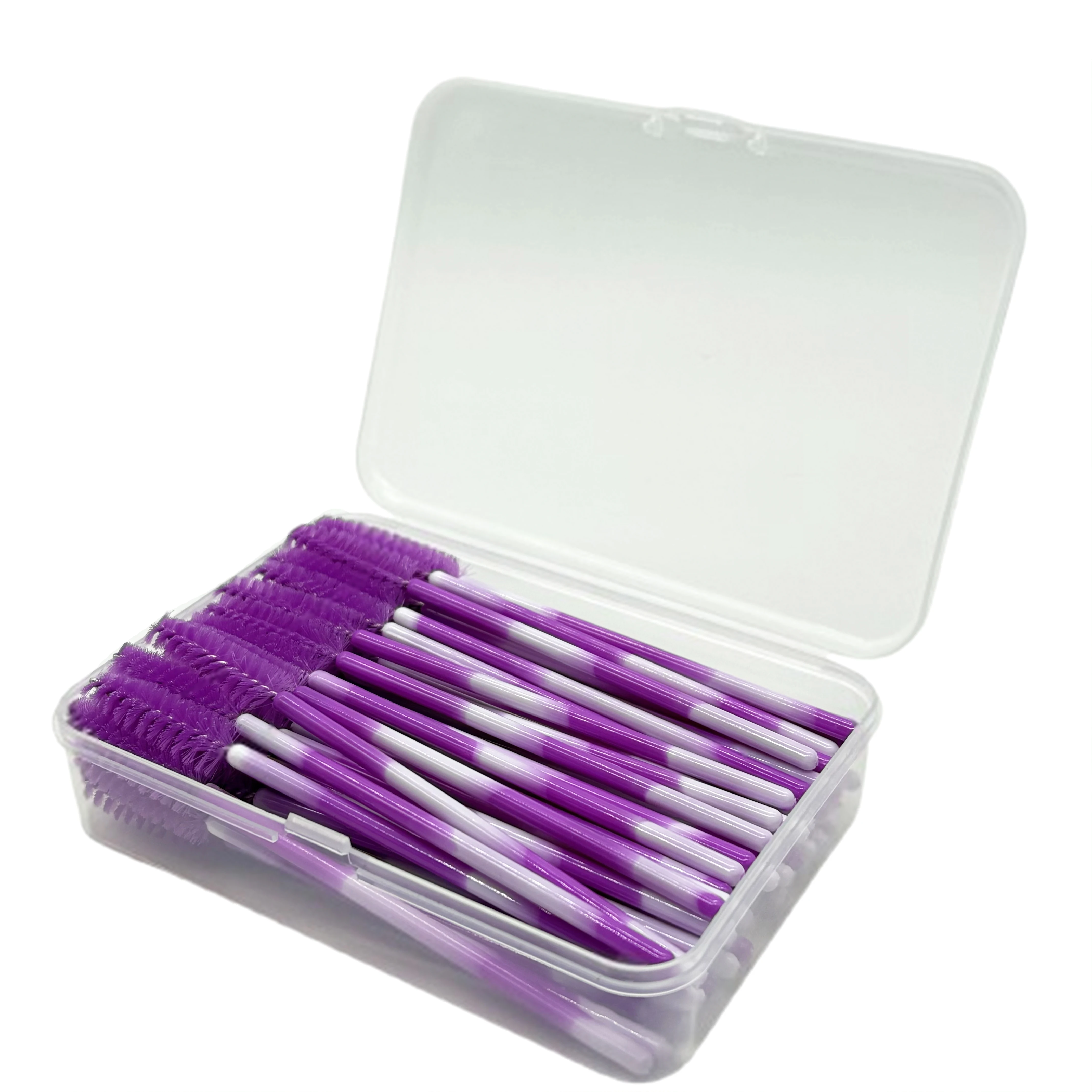 صندوق شفاف 50 قطعة فرشاة للمكياج رمش الحاجب فرش مشط المتاح عصا الماسكارا الرموش تمديد لوازم