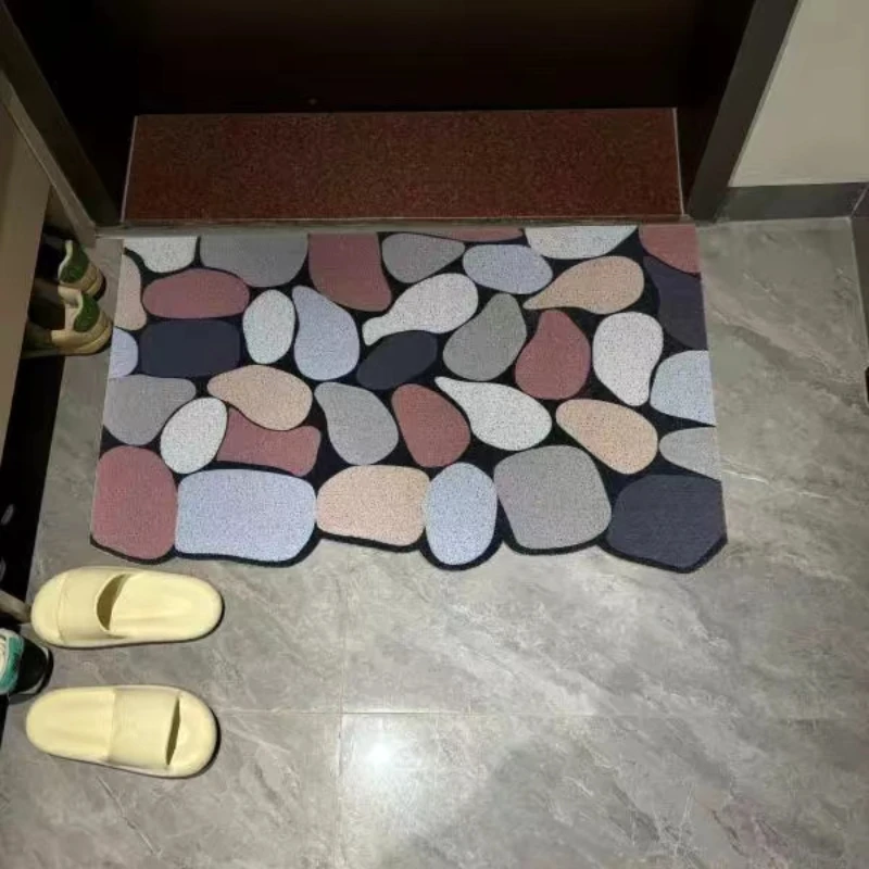 Pebble Coil Doormat, Can Be Cut Freely, PVC Wire Ring Outdoor Door Mat, Entrance Decorative Floor Mats, Dust Removal